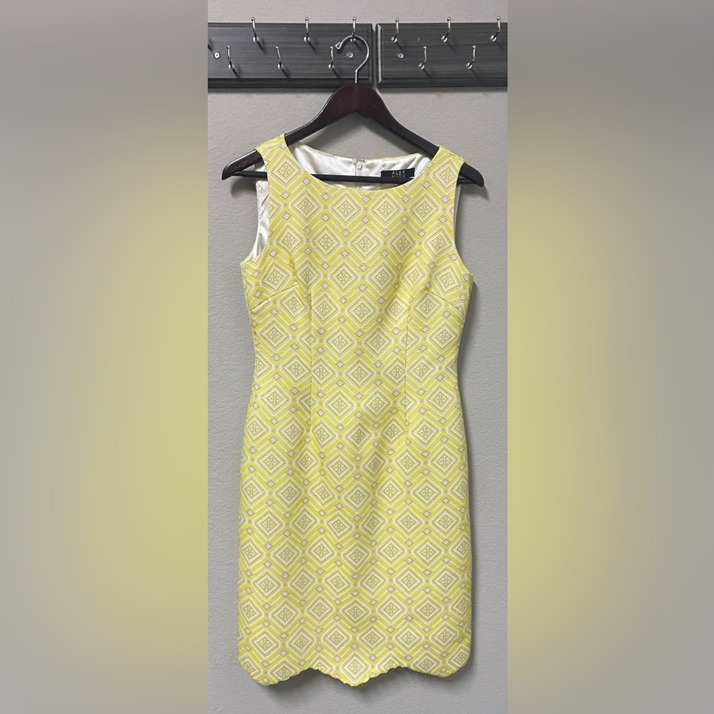 Alex Marie Yellow Patterned Dress